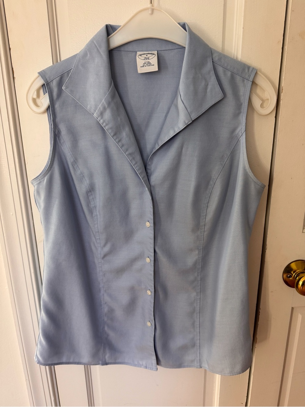 Brooks Brothers Light Blue Sleeveless Button-Down Shirt